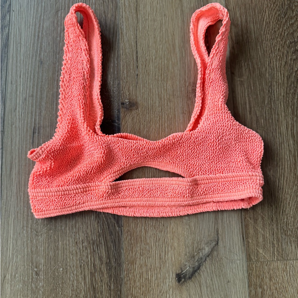 Coral Textured Crop Top